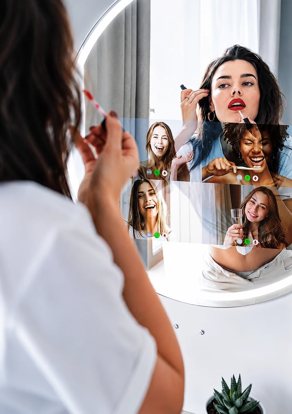 MUES-TEC interactive smart mirror displaying live content